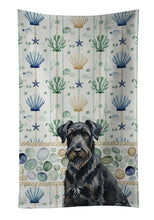 Load image into Gallery viewer, Black Russian Terrier Coastal Sea Glass Kitchen Towel