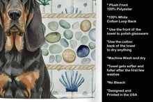 Load image into Gallery viewer, Black and Tan Bloodhound Coastal Sea Glass Kitchen Towel