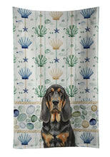 Load image into Gallery viewer, Black and Tan Bloodhound Coastal Sea Glass Kitchen Towel
