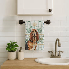 Load image into Gallery viewer, Liver and Tan Bloodhound Coastal Sea Glass Kitchen Towel