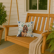 Load image into Gallery viewer, Liver and Tan Bloodhound Coastal Sea Glass Throw Pillow