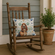 Load image into Gallery viewer, Liver and Tan Bloodhound Coastal Sea Glass Throw Pillow