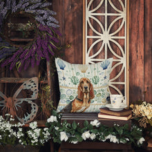 Load image into Gallery viewer, Liver and Tan Bloodhound Coastal Sea Glass Throw Pillow