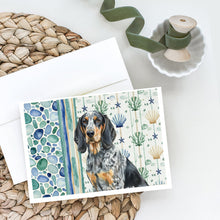 Load image into Gallery viewer, Bluetick Coonhound Coastal Sea Glass Greeting Cards Pack of 8