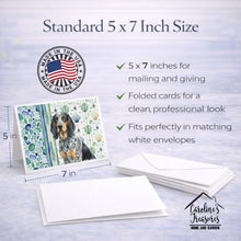 Load image into Gallery viewer, Bluetick Coonhound Coastal Sea Glass Greeting Cards Pack of 8