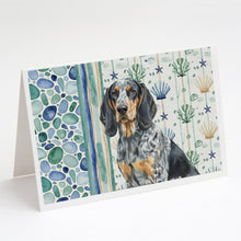 Load image into Gallery viewer, Bluetick Coonhound Coastal Sea Glass Greeting Cards Pack of 8