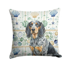 Load image into Gallery viewer, Bluetick Coonhound Coastal Sea Glass Throw Pillow