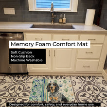 Load image into Gallery viewer, Bluetick Coonhound Coastal Sea Glass Memory Foam Kitchen Mat