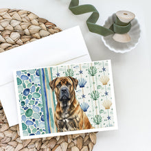 Load image into Gallery viewer, Brindle Boerboel Coastal Sea Glass Greeting Cards Pack of 8