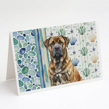 Load image into Gallery viewer, Brindle Boerboel Coastal Sea Glass Greeting Cards Pack of 8