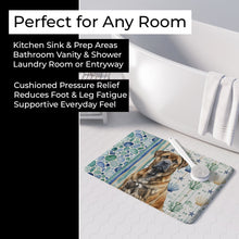 Load image into Gallery viewer, Brindle Boerboel Coastal Sea Glass Memory Foam Kitchen Mat