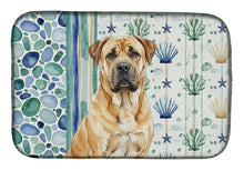 Load image into Gallery viewer, Fawn Boerboel Coastal Sea Glass Dish Drying Mat