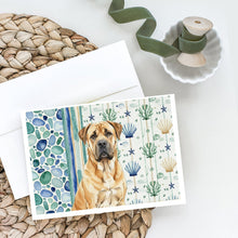 Load image into Gallery viewer, Fawn Boerboel Coastal Sea Glass Greeting Cards Pack of 8