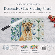 Load image into Gallery viewer, Fawn Boerboel Coastal Sea Glass Glass Cutting Board