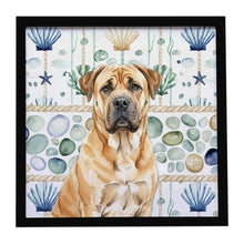 Load image into Gallery viewer, Fawn Boerboel Coastal Sea Glass Framed Metal Print