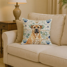 Load image into Gallery viewer, Fawn Boerboel Coastal Sea Glass Throw Pillow