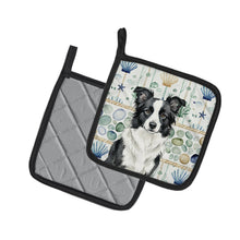 Load image into Gallery viewer, Border Collie Coastal Sea Glass Pair of Pot Holders