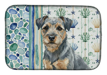 Load image into Gallery viewer, Blue and Tan Border Terrier Coastal Sea Glass Dish Drying Mat