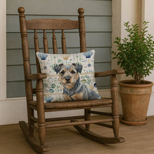 Load image into Gallery viewer, Blue and Tan Border Terrier Coastal Sea Glass Throw Pillow