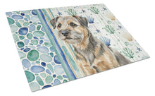 Load image into Gallery viewer, Grizzle and Tan Border Terrier Coastal Sea Glass Glass Cutting Board
