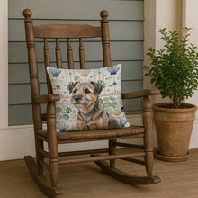 Load image into Gallery viewer, Grizzle and Tan Border Terrier Coastal Sea Glass Throw Pillow