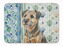 Load image into Gallery viewer, Grizzle and Tan Border Terrier Coastal Sea Glass Memory Foam Kitchen Mat