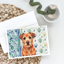 Load image into Gallery viewer, Red Border Terrier Coastal Sea Glass Greeting Cards Pack of 8