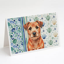 Load image into Gallery viewer, Red Border Terrier Coastal Sea Glass Greeting Cards Pack of 8