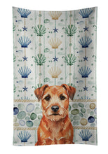 Load image into Gallery viewer, Red Border Terrier Coastal Sea Glass Kitchen Towel