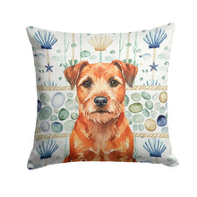 Load image into Gallery viewer, Red Border Terrier Coastal Sea Glass Throw Pillow