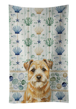 Load image into Gallery viewer, Wheaten Border Terrier Coastal Sea Glass Kitchen Towel