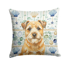 Load image into Gallery viewer, Wheaten Border Terrier Coastal Sea Glass Throw Pillow