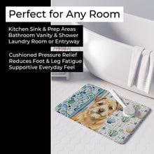 Load image into Gallery viewer, Wheaten Border Terrier Coastal Sea Glass Memory Foam Kitchen Mat