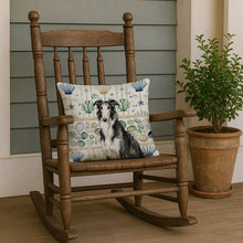 Load image into Gallery viewer, Black and White Borzoi Coastal Sea Glass Throw Pillow