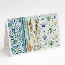 Load image into Gallery viewer, Borzoi Coastal Sea Glass Greeting Cards Pack of 8