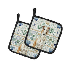 Load image into Gallery viewer, Borzoi Coastal Sea Glass Pair of Pot Holders