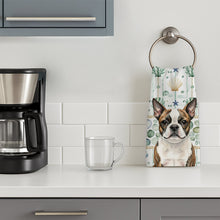 Load image into Gallery viewer, Brindle Boston Terrier Coastal Sea Glass Kitchen Towel