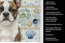 Load image into Gallery viewer, Brindle Boston Terrier Coastal Sea Glass Kitchen Towel