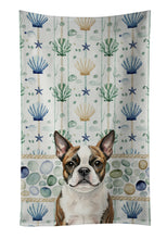 Load image into Gallery viewer, Brindle Boston Terrier Coastal Sea Glass Kitchen Towel