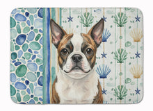 Load image into Gallery viewer, Brindle Boston Terrier Coastal Sea Glass Memory Foam Kitchen Mat