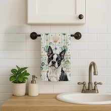 Load image into Gallery viewer, Boston Terrier Coastal Sea Glass Kitchen Towel