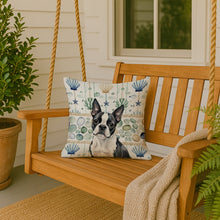 Load image into Gallery viewer, Boston Terrier Coastal Sea Glass Throw Pillow