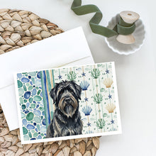 Load image into Gallery viewer, Bouvier des Flandres Coastal Sea Glass Greeting Cards Pack of 8