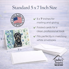 Load image into Gallery viewer, Bouvier des Flandres Coastal Sea Glass Greeting Cards Pack of 8