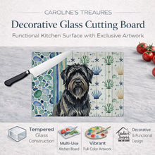 Load image into Gallery viewer, Bouvier des Flandres Coastal Sea Glass Glass Cutting Board