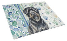 Load image into Gallery viewer, Bouvier des Flandres Coastal Sea Glass Glass Cutting Board