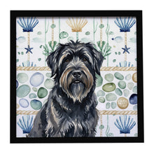 Load image into Gallery viewer, Bouvier des Flandres Coastal Sea Glass Framed Metal Print