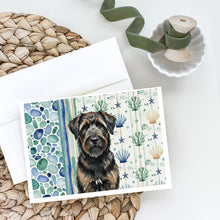 Load image into Gallery viewer, Brindle Bouvier des Flandres Coastal Sea Glass Greeting Cards Pack of 8