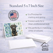 Load image into Gallery viewer, Brindle Bouvier des Flandres Coastal Sea Glass Greeting Cards Pack of 8