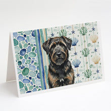 Load image into Gallery viewer, Brindle Bouvier des Flandres Coastal Sea Glass Greeting Cards Pack of 8